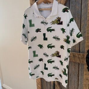 Lacoste white polo with all over croc print - PTP 24 inch